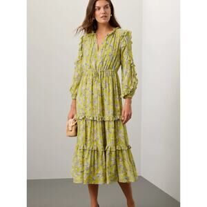 Alexis Auja Dress Yellow Floral Size Small